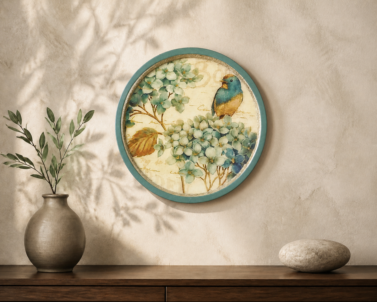 Botanical blue bird wall plate – Wall Decor collection by hoWme