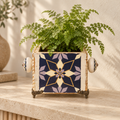 Handcrafted Blue decoupage planter for table or shelf décor – hoWme