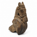 Antique finish carved wooden horse tabletop accent. hoWme