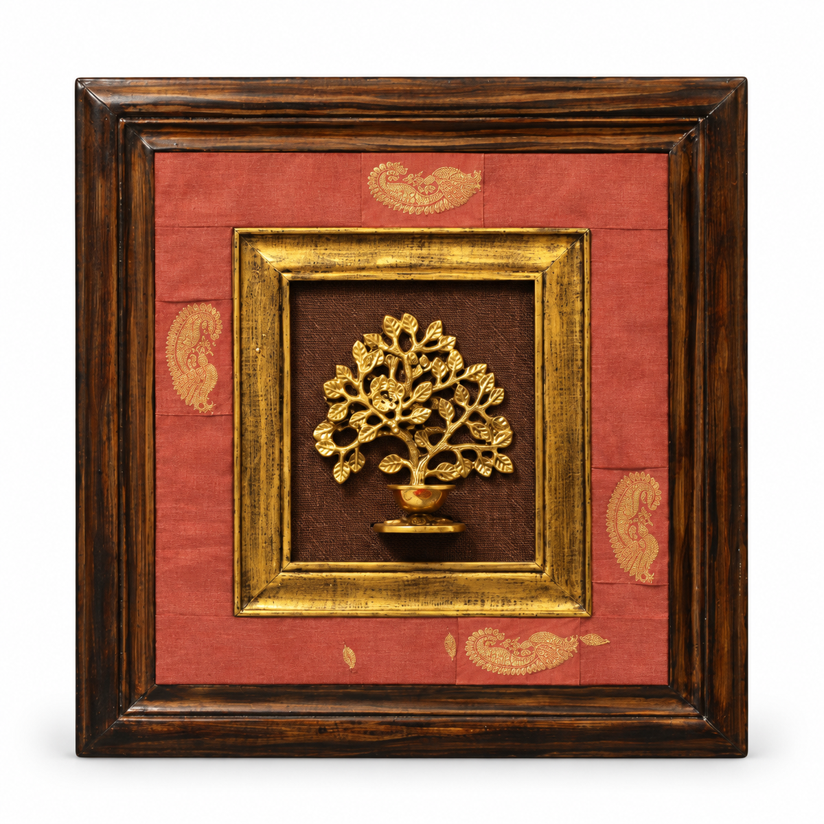 Handcrafted Bodhi Tree with Diya Brass Artefact Frame styled wall creative – hoWme