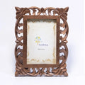 Handcrafted Carved copper-finish wooden photo frame for table or shelf décor – hoWme