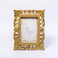 Handcrafted Carved golden wooden photo frame for table or shelf décor – hoWme