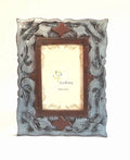 Handcrafted Carved grey wooden photo frame with distressed finish for table or shelf décor – hoWme