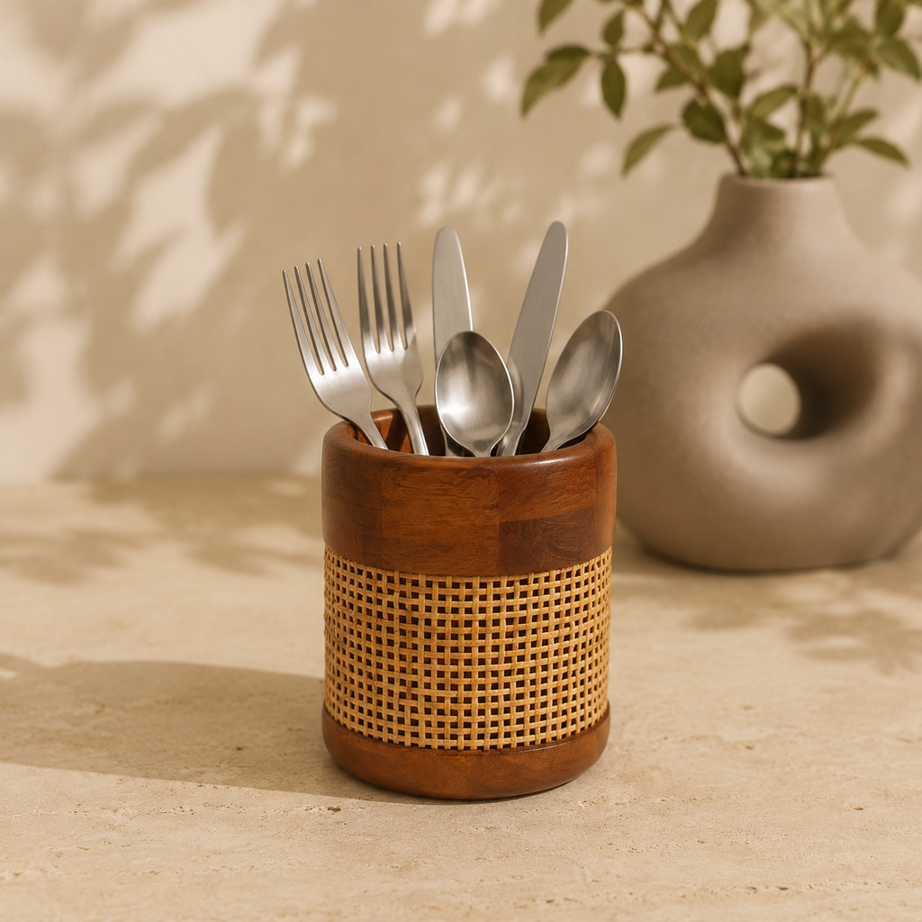 Brown wooden pen stand for table or shelf – hoWme