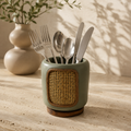 Green revolving wooden pen stand for table or shelf décor – hoWme