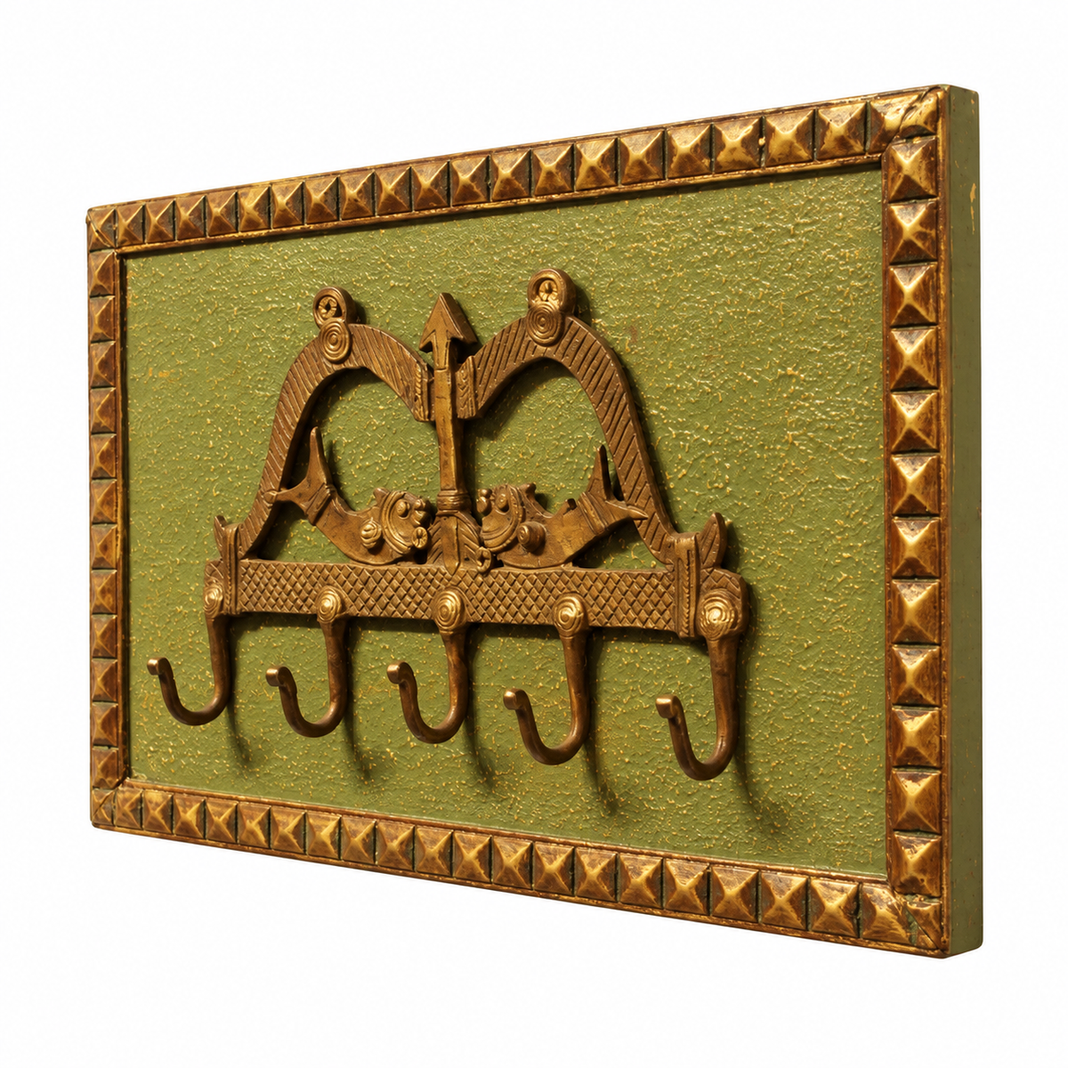 Handcrafted Dokra Key Hangers right view on white background for wall décor – hoWme