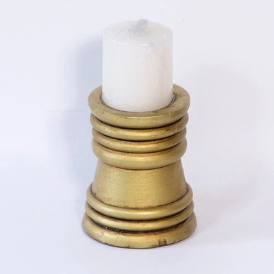 Handcrafted Antique gold wooden decorative candle stand with candle – hoWme