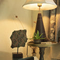 Handcrafted Carved wooden decorative block on a stand for table or shelf décor – hoWme
