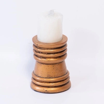 Copper handcrafted wooden decorative candle stand with candle – hoWme