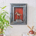 Handcrafted Decorative wooden wall frame with brass artefact – hoWme