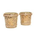 Handcrafted Glass mosaic tealight holder with jute detailing for table or shelf décor – hoWme