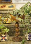 Handcrafted solid wood pedestal urn floor standing decorative accent – hoWme