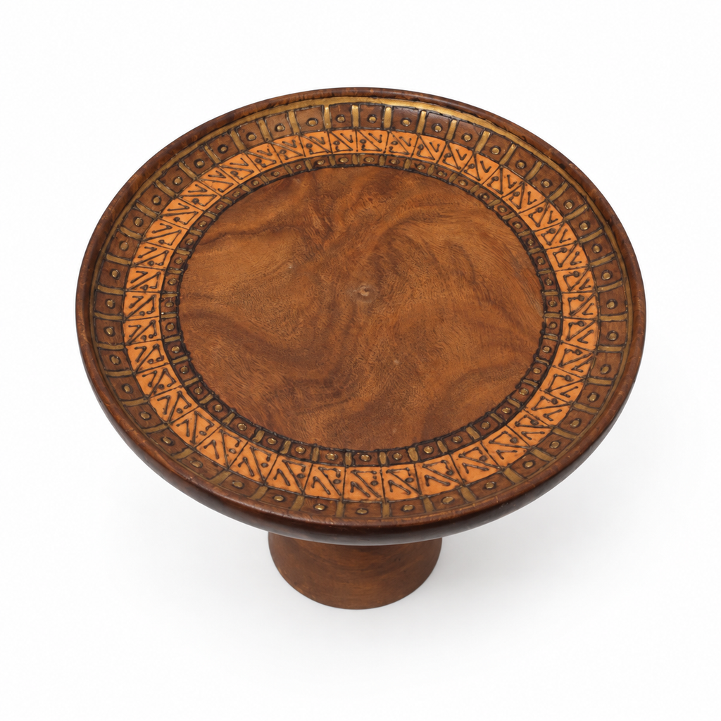Handcrafted wooden butterfly pedestal stand – top view for table or shelf décor – hoWme
