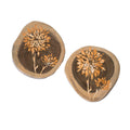 Orange hand-painted wooden coasters set of two - hoWme
