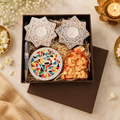 White star tealight and multicolour mosaic gift box - hoWme