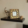 Handcrafted wooden photo frame with carved heart design and jute finish for table or shelf décor – hoWme