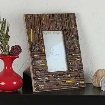 Handcrafted Wooden photo frame with intricate abstract epoxy design for table or shelf décor – hoWme